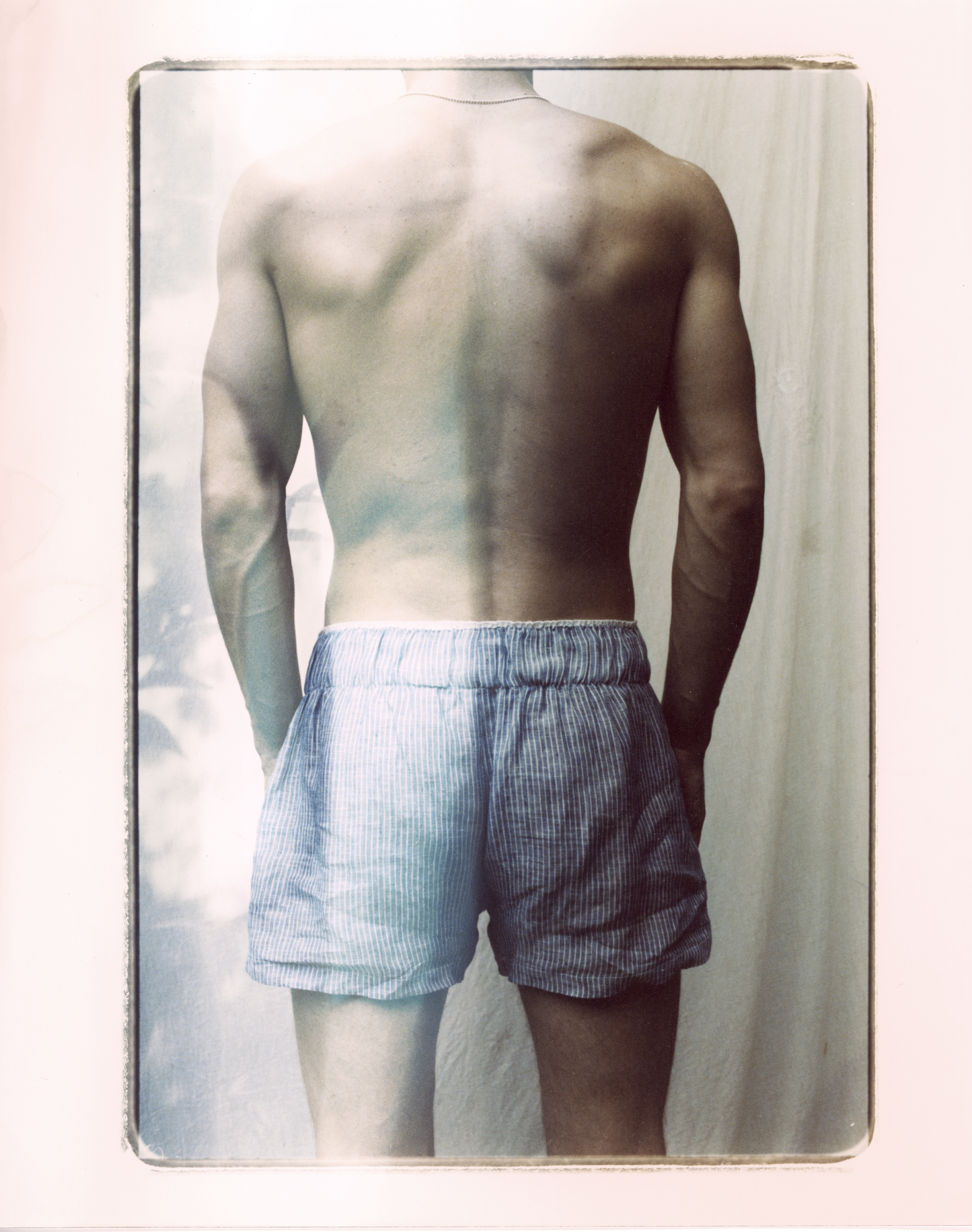Blue Striped Linen Boxer